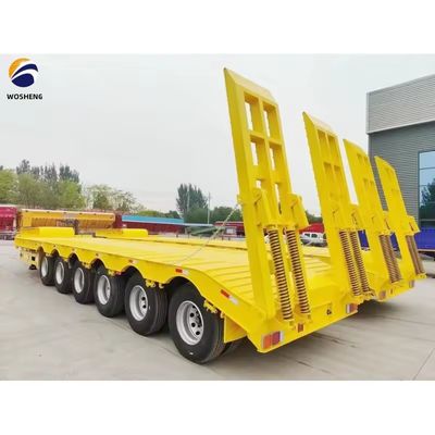 Mechanical Suspension Lowbed Truck Semi Trailer With Mechanical Ladder for Zimbabwe