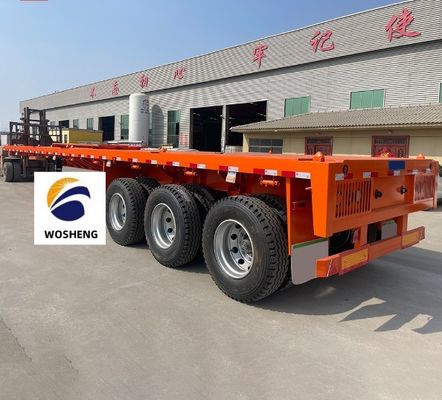 40-80tons Capacity Flatbed Semi Trailer 3 4 Axles 12R22.5 Tires Steel Material