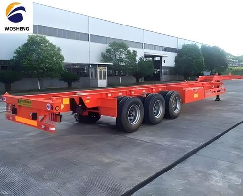 20ft 40ft 45ft Steel Skeleton Container Semi Trailer for Port Heavy Load Capacity