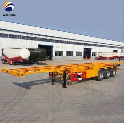 Transport 40ft Container wosheng 3 Axis Skeleton Semi Trailer with Container Lock