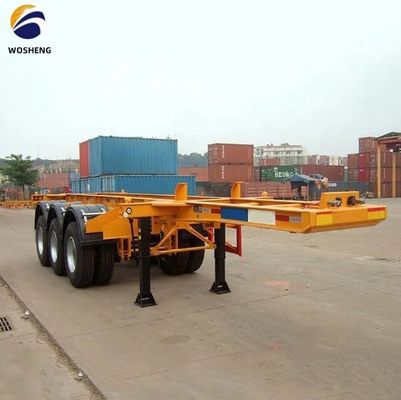 Transport 40ft Container wosheng 3 Axis Skeleton Semi Trailer with Container Lock