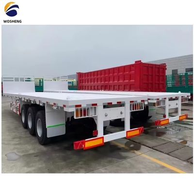 Directly Sell 3 Axles Flat Bed Semi Trailers Flatbed Container Trailer Tire 12R22.5