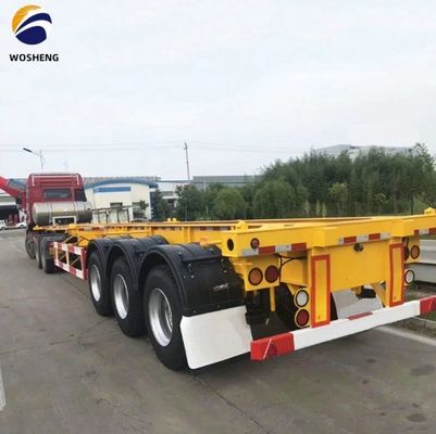 Transport 40ft Container wosheng 3 Axis Skeleton Semi Trailer with Container Lock