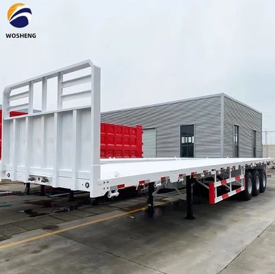 Directly Sell 3 Axles Flat Bed Semi Trailers Flatbed Container Trailer Tire 12R22.5