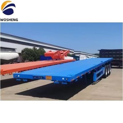 Steel Max Payload 20T-80T Container Trailer Flatbed Semi Trailer with Steel by Wosheng