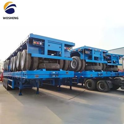 Steel Max Payload 20T-80T Container Trailer Flatbed Semi Trailer with Steel by Wosheng