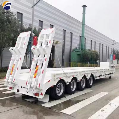 Low Flatbed Trucks Trailer Max Loading 150 Tons Gooseneck 3 Axle 4 Axles