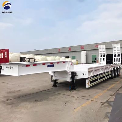 Low Flatbed Trucks Trailer Max Loading 150 Tons Gooseneck 3 Axle 4 Axles