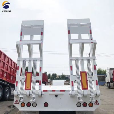 Low Flatbed Trucks Trailer Max Loading 150 Tons Gooseneck 3 Axle 4 Axles
