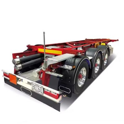 40ft 20ft Tri-Axle Container Trailer Skeleton Trailer with Heavy Duty Landing Gear 28t