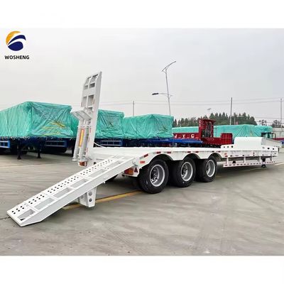 Low Flatbed Trucks Trailer Max Loading 150 Tons Gooseneck 3 Axle 4 Axles