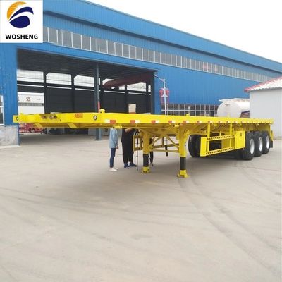 Transport Heavy Machinery with Steel 3 Axles Flat Bed Trailer and Mechanical Suspension