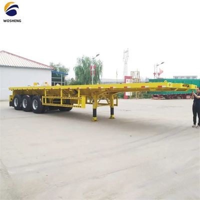 Transport Heavy Machinery with Steel 3 Axles Flat Bed Trailer and Mechanical Suspension