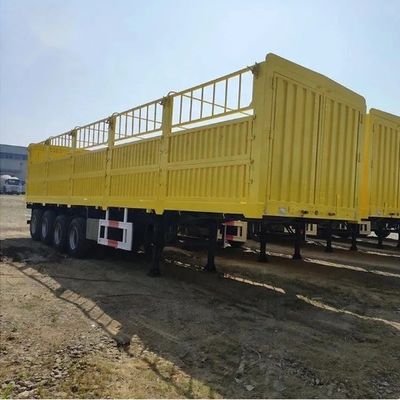 3 Axle 4 Axle Side Plate Height 600mm 800mm Side Drop Fence Semi-Trailer Max Payload 30000 kg