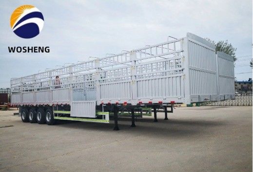 3 Axle 40-80 Ton Cargo Transporting Fence Semi Trailer with Heavy Duty Landing Gear 28t