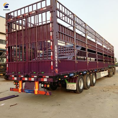 Wosheng 3 Axles 20-50T Livestock High Fence Semi Trailer for Vegetable Transportation