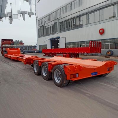 Durable Hydraulic Ramp Multi Axles 3 4 Axle Load Excavator Lowbed Truck Semi Trailer