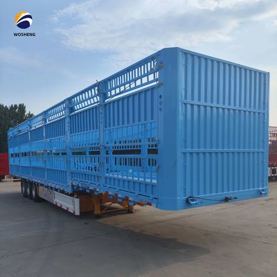 Customized 3 Axles 20-50T High Fence Semi Trailer for Livestock Cattle Cow from Wosheng