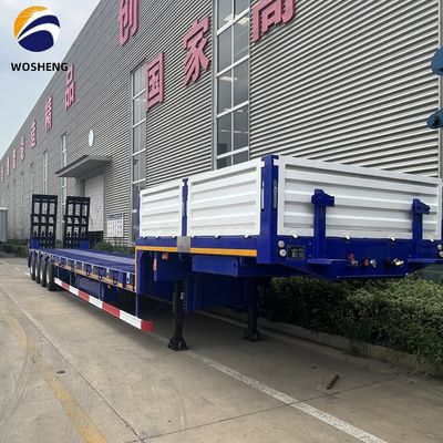 3 Axle Low Bed Semi Trailer for Transporting Heavy Machinery 13000x3000x3300mm