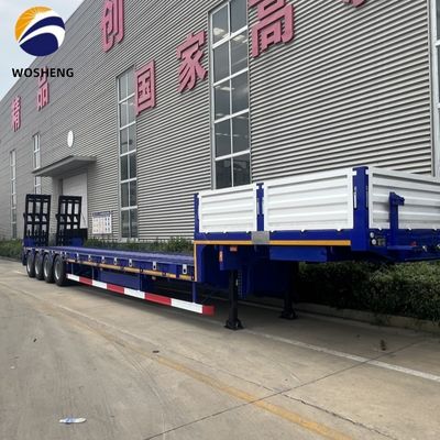 3 Axle Low Bed Semi Trailer for Transporting Heavy Machinery 13000x3000x3300mm