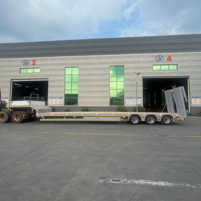 Mechanical or Air Suspension 3 Axles LowBed Semi Trailer for Heavy Load Transportation