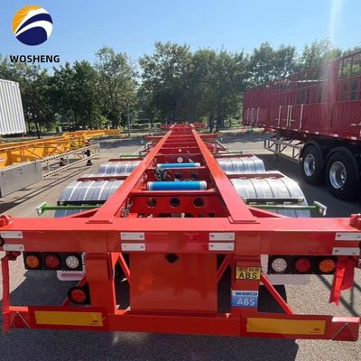 Tare Weight 6500kgs 2 Axle Skeleton Trailer for 20ft 40ft 45ft Shipping Container