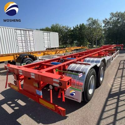 Tare Weight 6500kgs 2 Axle Skeleton Trailer for 20ft 40ft 45ft Shipping Container