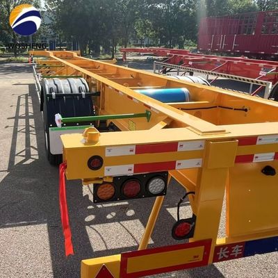 Tare Weight 6500kgs 2 Axle Skeleton Trailer for 20ft 40ft 45ft Shipping Container