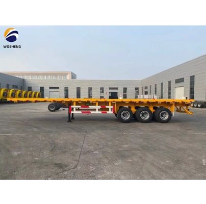 2 Axle 3 Axle 4 Axle 13.6m Flat Bed Container Semi Trailer with High Loading Capacity