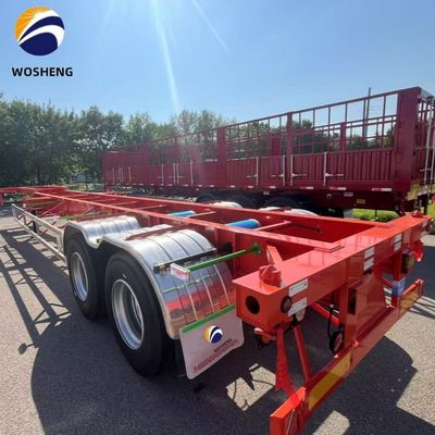 12400x2500x1550mm Heavy Duty Landing Gear 28t Skeleton Semi Trailer for Container Haulage