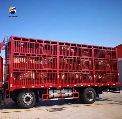 3 Axles High Fence Semi Trailer For Transporting Cattle Cow With Rim 8.5-20 And Durable