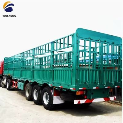 3 Axle 50 Tons Fence Semi Trailer For Vegetable And Livestock With High Load Capacity
