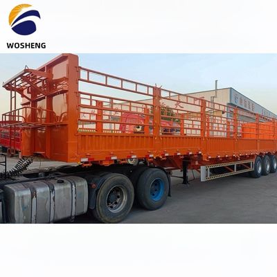 3 Axle 50 Tons Fence Semi Trailer For Vegetable And Livestock With High Load Capacity