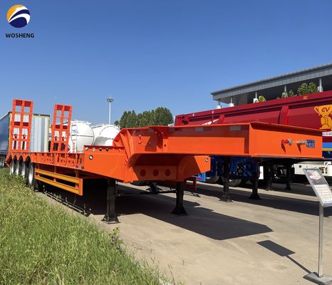 Lowbed Semi Trailer 60-100 Ton 4 Axle for Heavy Duty Truck and Trailer Transportation