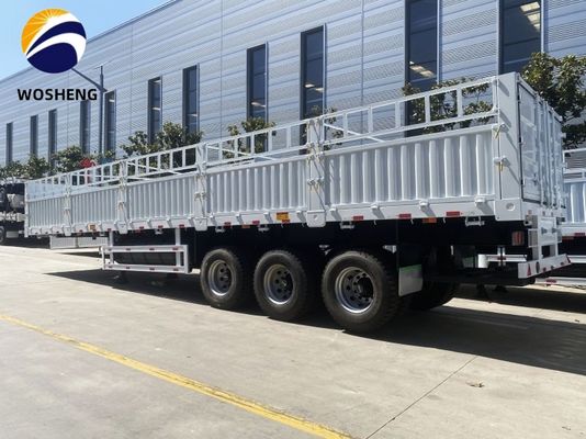 50T Capacity 3 Axle 12.4m Side Wall Fence Semi Trailer Customizable and Classic Type