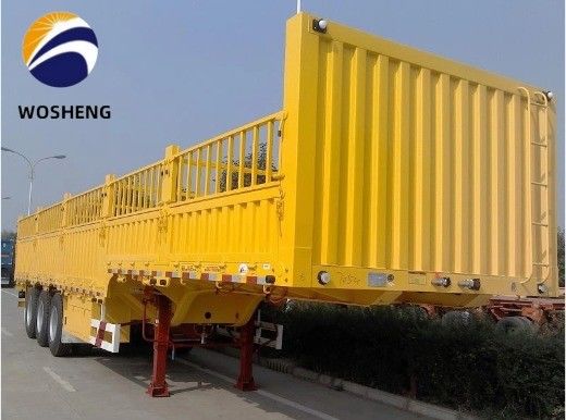50T Capacity 3 Axle 12.4m Side Wall Fence Semi Trailer Customizable and Classic Type