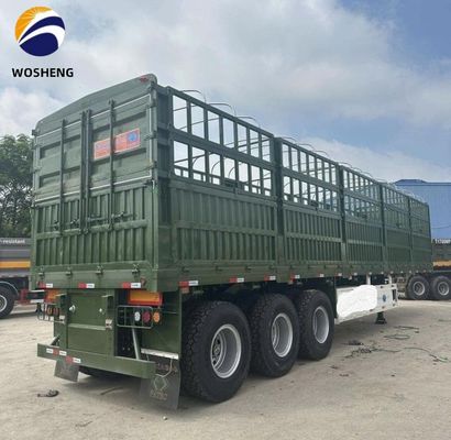 50T Capacity 3 Axle 12.4m Side Wall Fence Semi Trailer Customizable and Classic Type
