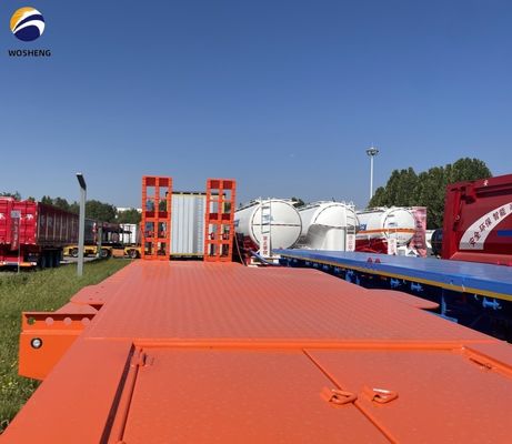 Lowbed Semi Trailer 60-100 Ton 4 Axle for Heavy Duty Truck and Trailer Transportation