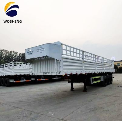 12.4m Length 50T 3 Axle Side Plate Side Fence Semi Trailer with Mechanical Suspension
