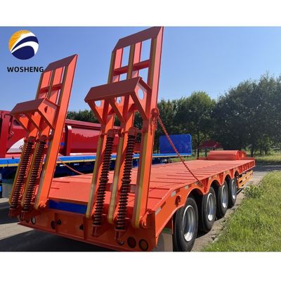 Customized 3/4 Axles Low Bed Semi Trailer for Container Transportation