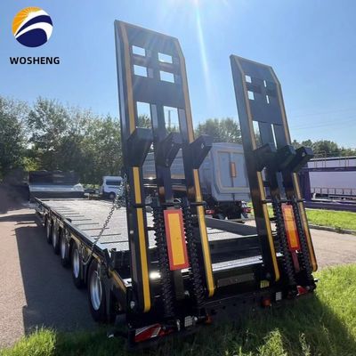 Customized 3/4 Axles Low Bed Semi Trailer for Container Transportation