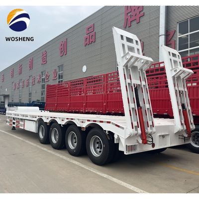 Customized 3/4 Axles Low Bed Semi Trailer for Container Transportation