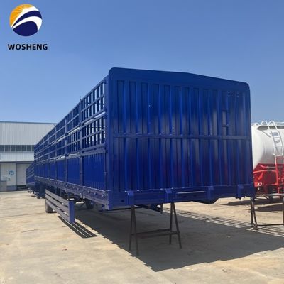 High Fence Semi Trailer for Bulk Cargo 3 Axle 4 Axle Stake Type Truck Trailer