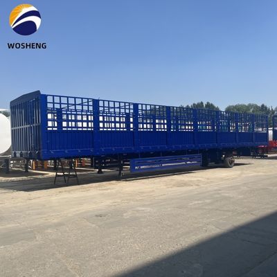 High Fence Semi Trailer for Bulk Cargo 3 Axle 4 Axle Stake Type Truck Trailer