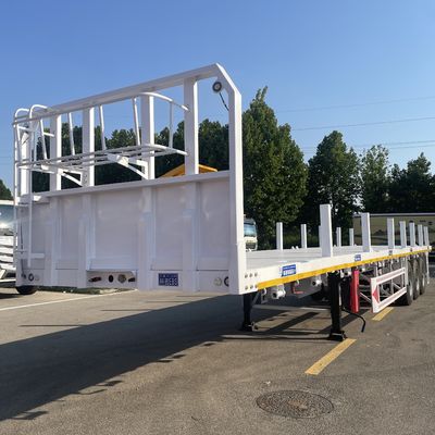 12500x2500x1600-3100mm  3-4 Axles Fuwa Axle Flatbed Semi Trailer Suitable for Container