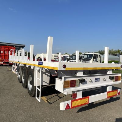 12500x2500x1600-3100mm  3-4 Axles Fuwa Axle Flatbed Semi Trailer Suitable for Container