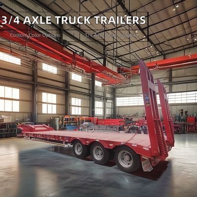Dual Line Brake System 40T-100T Steel Container Trailer for Heavy Duty Transportation