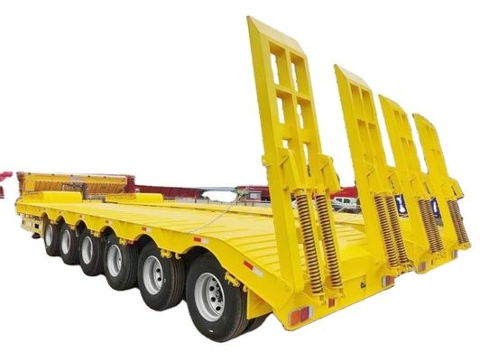 Dual Line Brake System 40T-100T Steel Container Trailer for Heavy Duty Transportation