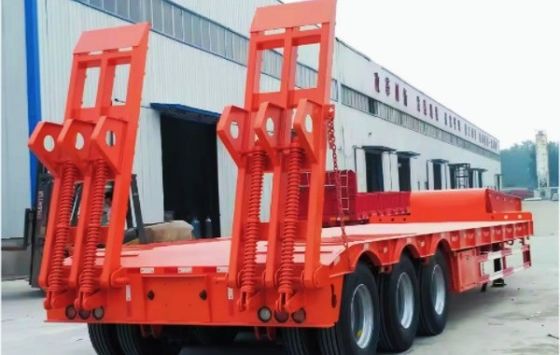 13-18m x 2.5-3m x 3.3m Truck Trailer 60-100 Tons 3 Axles Gooseneck LowBed Semi Trailer