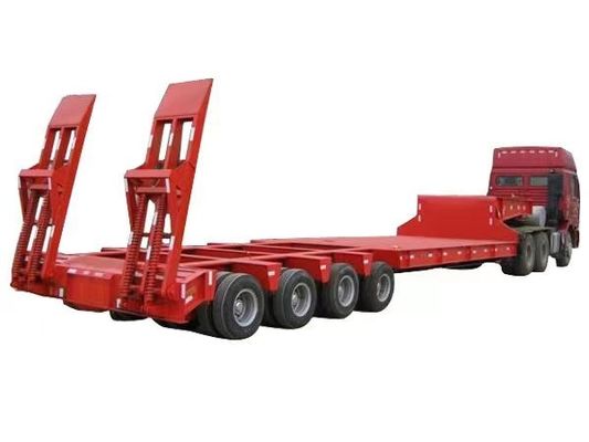 Main Beam Q345B / T700 Steel 40 Ton Lowbed Trailer for Heavy Duty Cargo